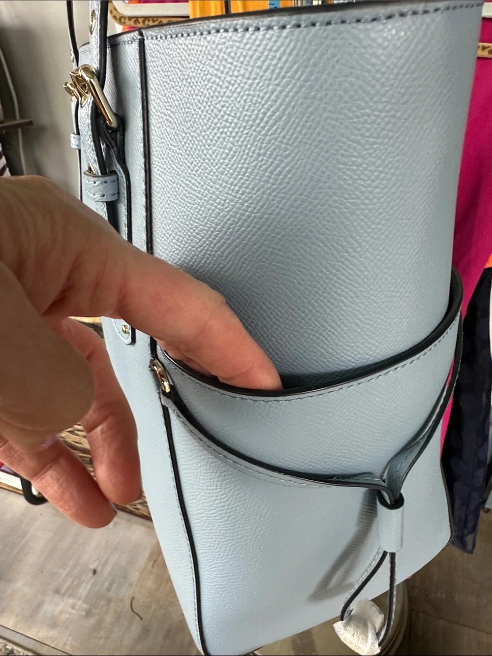Michael Kors Pale Blue Saffiano Leather Tote with Gold Hardware NWT